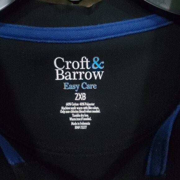 Croft & Barrow Black Polo Men's Size 2XB - Picture 2 of 13